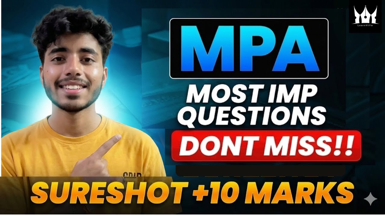 DONT MISS 🔴 Important Topics, New Paper Pattern 🔴 MPA | DU