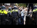 Wild scenes as Dutch police clash with anti-Israel protesters
