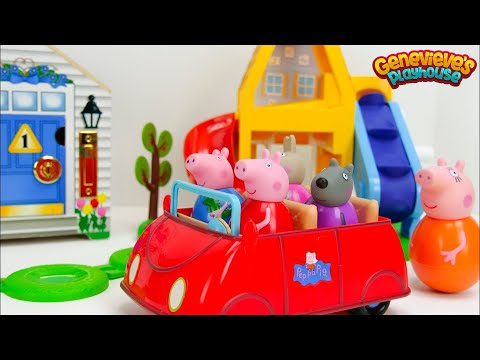 Let's Play with Peppa Pig Weebles and a fun Locking Dollhouse!