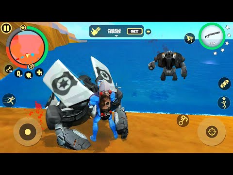 Rope Hero: Vice Town (Rope Hero Fight With Robot) | Robot Fight Under Water | Funny Android Gameplay