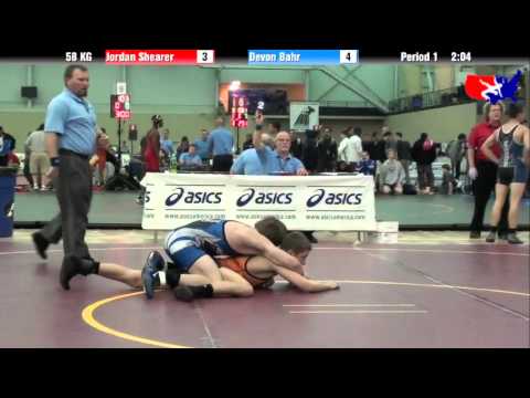 Jordan Shearer vs. Devon Bahr at 2013 ASICS FILA Cadet Nationals - GR