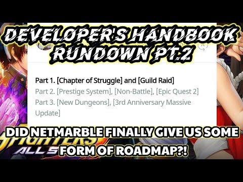 KOF AS Developer's Note Pt.2: Late Edits Made - Did Netmarble Just Give Us A Roadmap?!