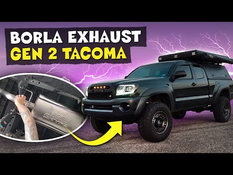 Gen 2 Toyota Tacoma Prerunner -Borla Exhaust Install Before & After - V6 4.0L Automatic Sounds!