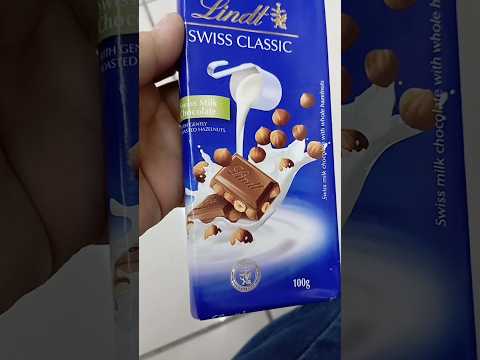 LINDT SWISS CLASSIC #swissmilk chocolate #with gently roasted hazelnut #trending #viral #shorts