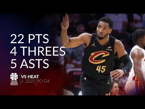 Donovan Mitchell 22 pts 4 threes 5 asts vs Heat 2025 PO G4