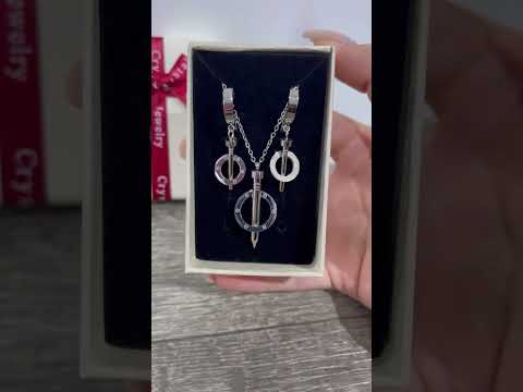 Подарок девушке - колье "Серебристый большой гвоздь в кольце" кулон на цепочке ювелирная сталь в коробочке - фото 1 - id-p2050221902