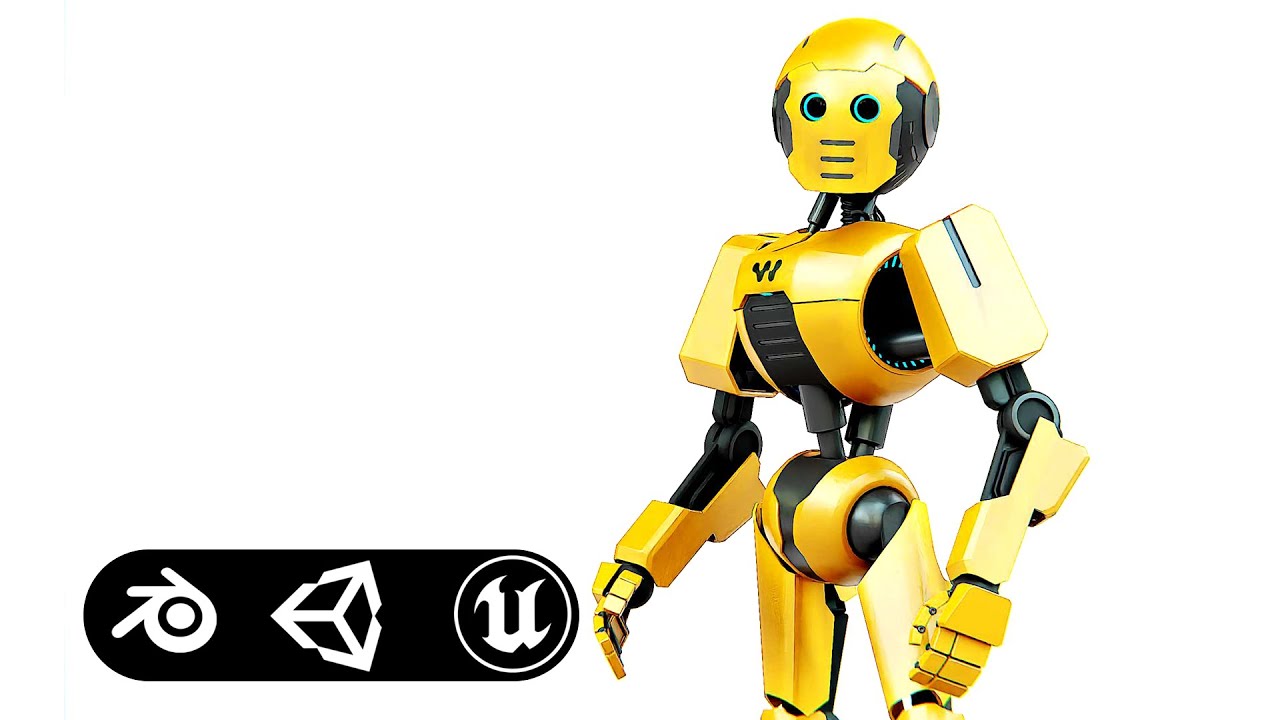 Android V-2 Auto-Rig Pro Rigged For Mixamo Unreal Engine Unity 3D Model