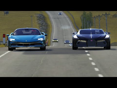 Bugatti La Voiture Noire vs Ferrari SF90 Stradale at Highlands