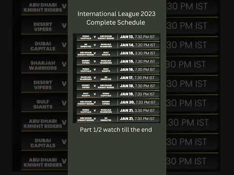 International league T20 2023 Schedule #ILT20
