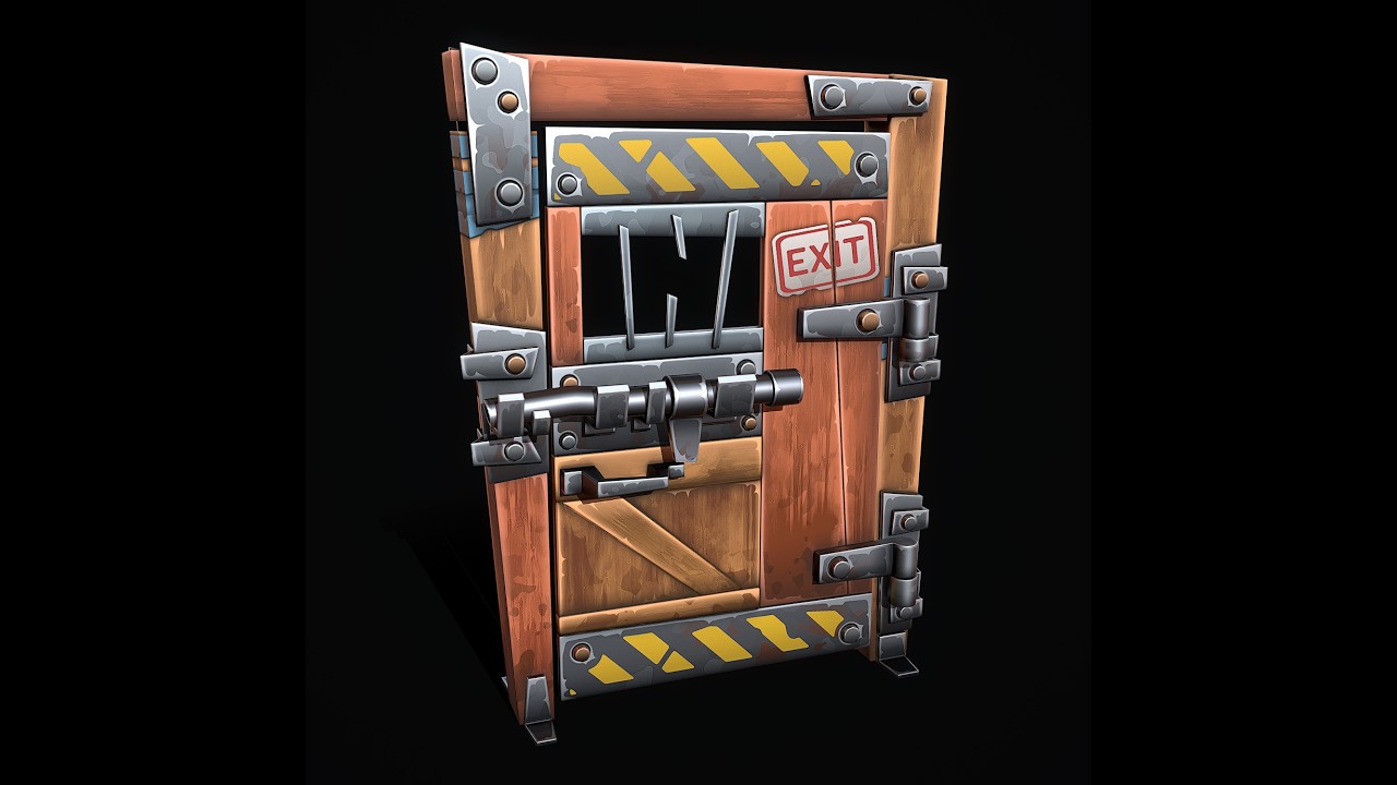 Stilisierte Schutzt&uuml;r 3D Modell