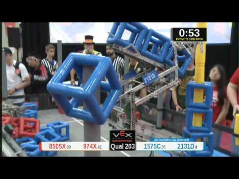 2015 VRC Tech Q203 - 8505X 974X vs 1575C 2131D - 66 to 78 - VEX Worlds 2015 - Technology Division