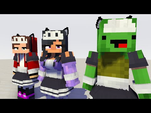 TUTU DARLING OHAYO FIRST MEET | MAID APHMAU, JJ AND MIKEY (MAIZEN) - MINECRAFT ANIMATION #shorts