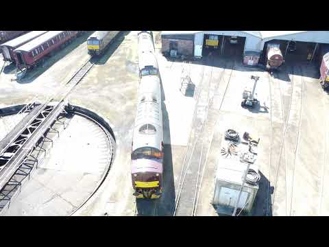 Carnforth depot from above, drone footage,  20th April 2025.