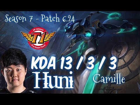 SKT T1 Huni CAMILLE vs FIORA Top - Patch 6.24 KR Ranked