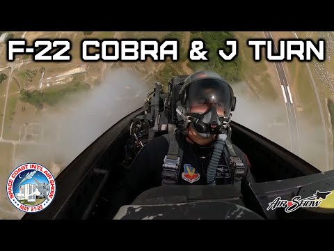 F-22 Raptor Demo Team - Min Radius Turn, Cobra, J Turn Repo - Reframed 360 - Space Coast Air Show
