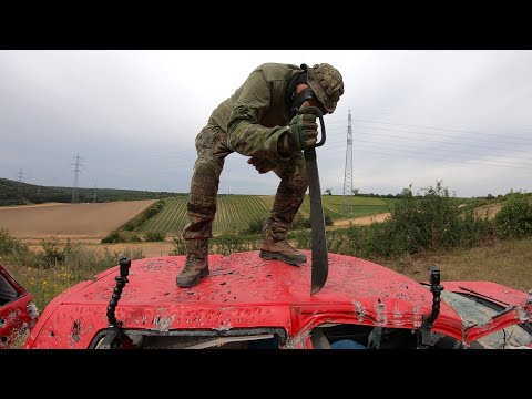 COLD STEEL LATIN D GUARD 21" MACHETE - 65Mn STEEL - MADE IN CHINA - DESTRUCTION TEST - GSM FAIL