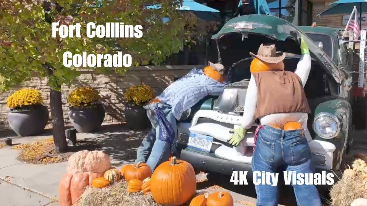 Immersive street-level walking tour through Fort Collins, CO, United States, showcasing authentic urban landscapes, local architecture, and the vibrant atmosphere of the city's neighborhoods
