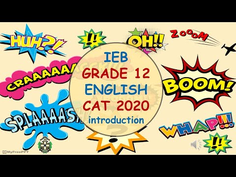 English HL   Grade 12   IEB   CAT      2020    Task 1 as an online lesson