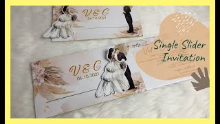 SINGLE SLIDER INVITATION | BOHO WEDDING INVITES | How to || DIY Creative Wedding Invitation Idea