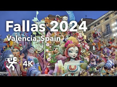 Fallas 2024 in Valencia, Spain 4K