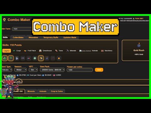 The Combo Maker Website - An amazing planning tool for Sunflower Land!
