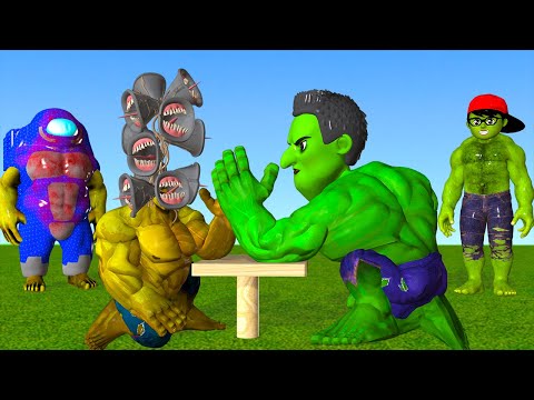 , title : 'Scary Teacher 3D Siren Head vs Among Us Mods Hulk Test Game Strong Arm Champion Nick Hulk and Miss T