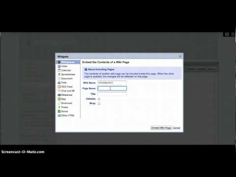 How to embed a wiki page on to your wiki