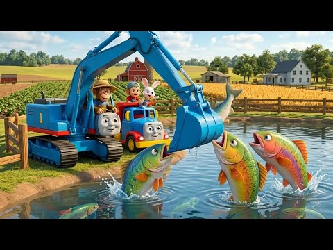 Monkey Funny | Family Farm Story with Thomas Train and Excavator | Monkey Cartoon
