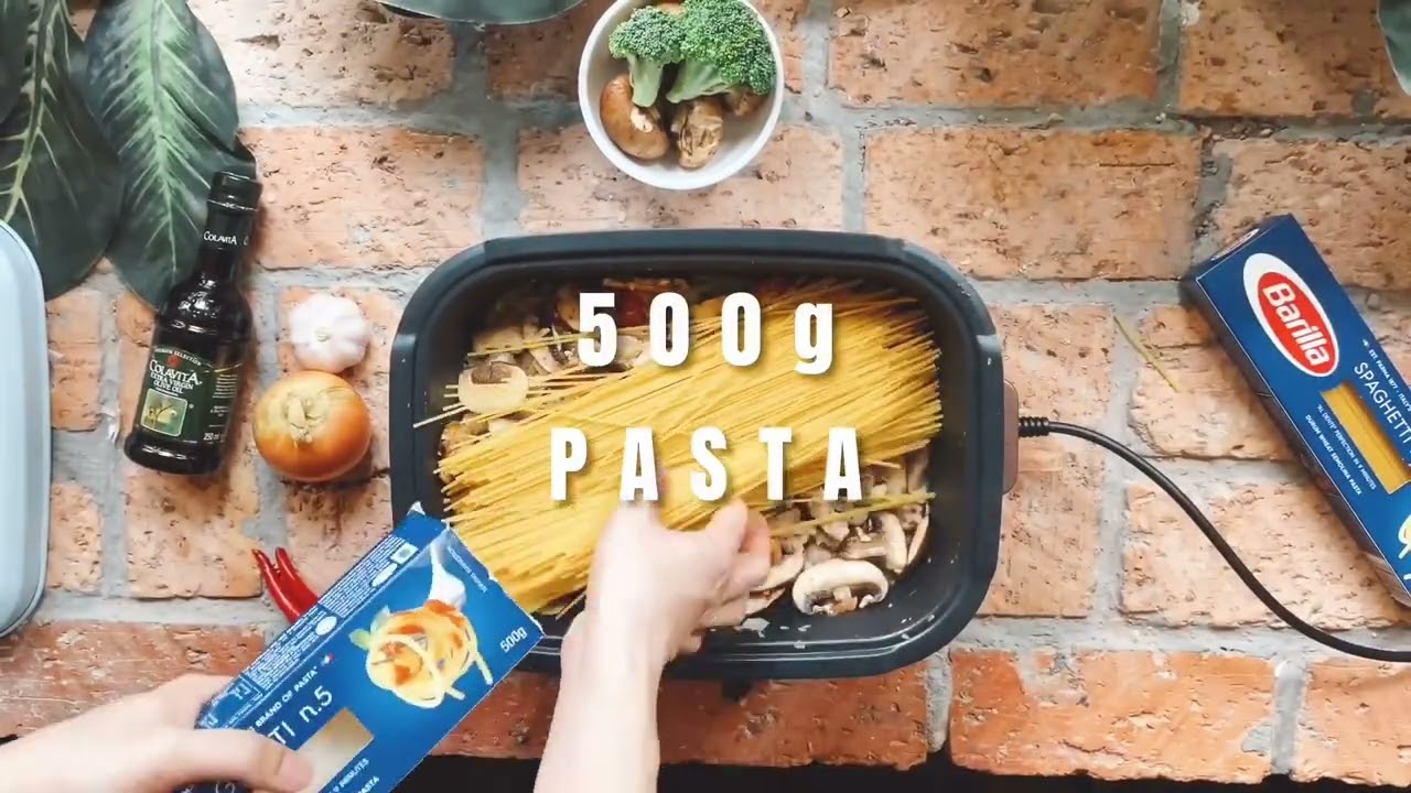 RECIPE "Mì Spaghetti gà băm" cùng lẩu điện Ceramic đa năng 2 trong 1 Kuvings KMG-200B [Lồng lẩu]