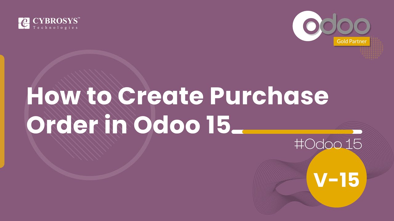 How to Create a Purchase Order in Odoo 15 | Odoo 15 Purchase | Odoo 15 Enterprise Edition