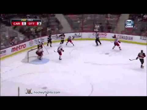ottawa senators vs carolina hurricanes all fights april, 16, 2013