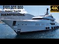 100 MILLION Superyacht HAMPSHIRE 4K Arrival Departure At Gibraltar Superyacht Luxury Yacht