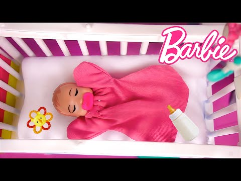 Barbie Baby Doll Morning Routine & New Preschool