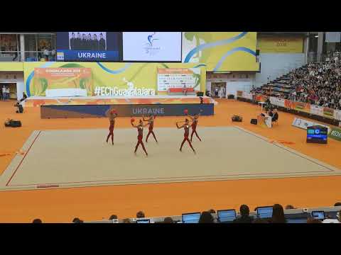 Ukraine 3 balls 2 ropes European Rythmic Gymnastics Guadalajara 2018