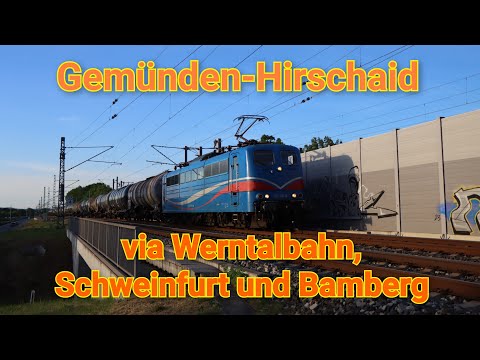 Führerstandsmitfahrt von Gemünden nach Hirschaid über Schweinfurt und Bamberg mit der Baureihe 151