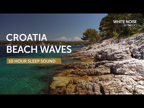 Croatia Waves and Cicadas  - 10 Hours Sleep Sound - Black Screen