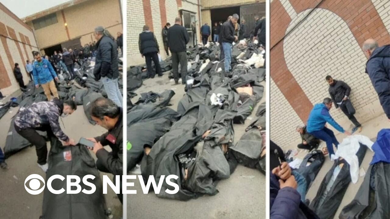 Videos show rows of body bags at Iranian medical center