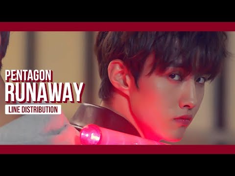 PENTAGON - RUNAWAY Line Distribution (Color Coded) | 펜타곤 - 런어웨이