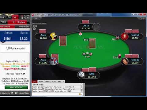 Replay |Final table PokerStars MicroMillions 44 $3.3 6-Max Hyper Progressive KO Shootout Nov 14 2019