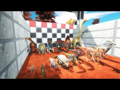 SPEED RACE Carnivore vs Herbivore DINOSAURS IN THE DESERT - Animal Revolt Battle Simulator