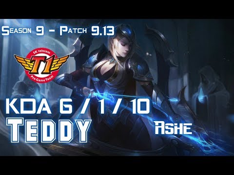 SKT T1 Teddy ASHE vs KAI'SA ADC - Patch 9.13 KR Ranked