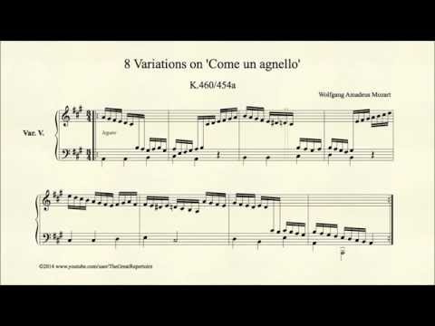Mozart, 8 Variations on Come un agnello, K 460 454a, Var 5