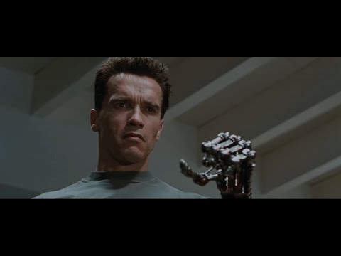 T-800 Unveils His Cybernetic Arm to Dyson Family (Terminator 2: Judgment Day, 1991)