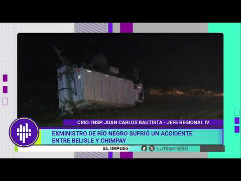 Exministro de Río Negro sufrió un grave accidente entre Belisle y Chimpay