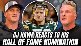 AJ Hawk's Live Reaction To Being Nominated For The Pro Football Hall Of Fame | Pat McAfee Show