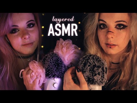 layered ASMR | for Sidesleepers - Slow Sounds, Fluffy Mic, Whispering, Loofah