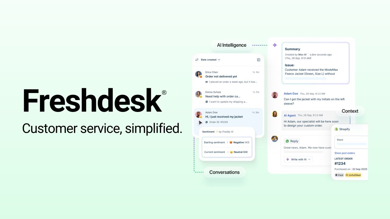 What is Freshdesk? Uncomplicate customer service with modern, AI-powered solution video thumbnail