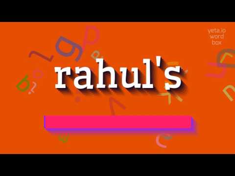 How to say "rahul's"! (High Quality Voices)