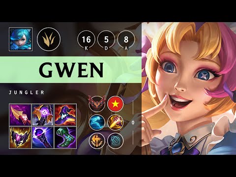 Gwen Jungle vs Elise: Triple Kill, Godlike - VN Grandmaster Patch 14.24