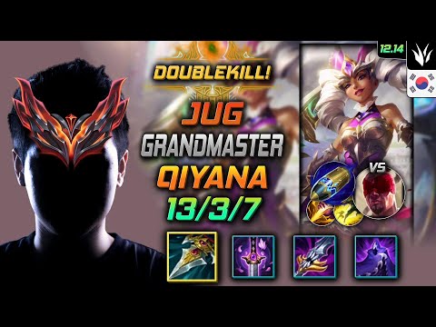 천상계 정글 키아나 자발 선제공격 - GrandMaster Qiyana Jungle vs Lee Sin - 롤 KR 12.14